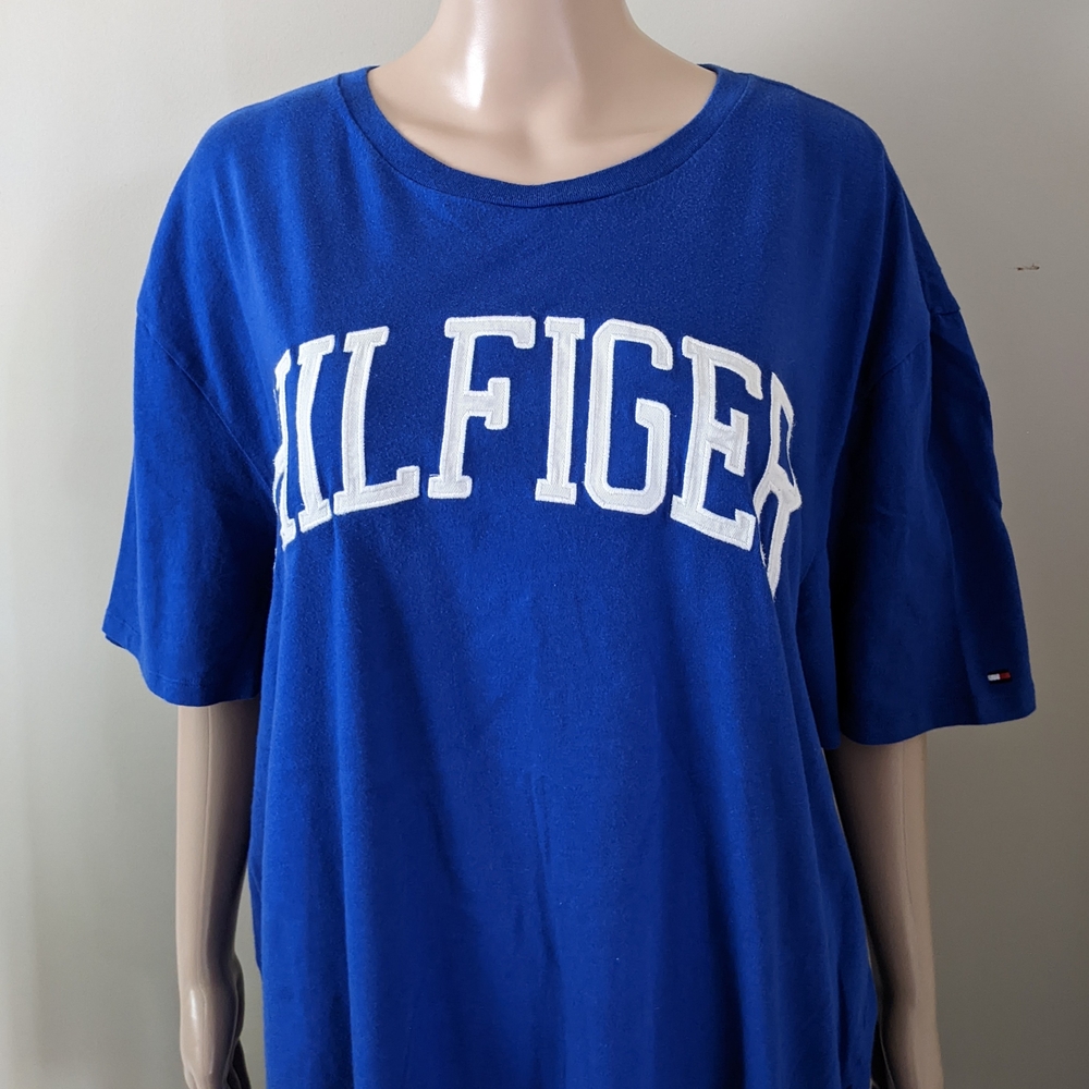 Tommy Hilfiger Embroidered Logo Blue T-Shirt, Men's XXL